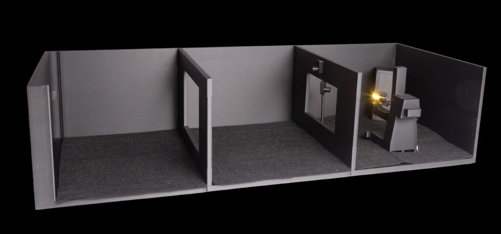 Modell zur Veranschaulichung auf Messen eines Lichtmessraumes im Maßstab 1:25