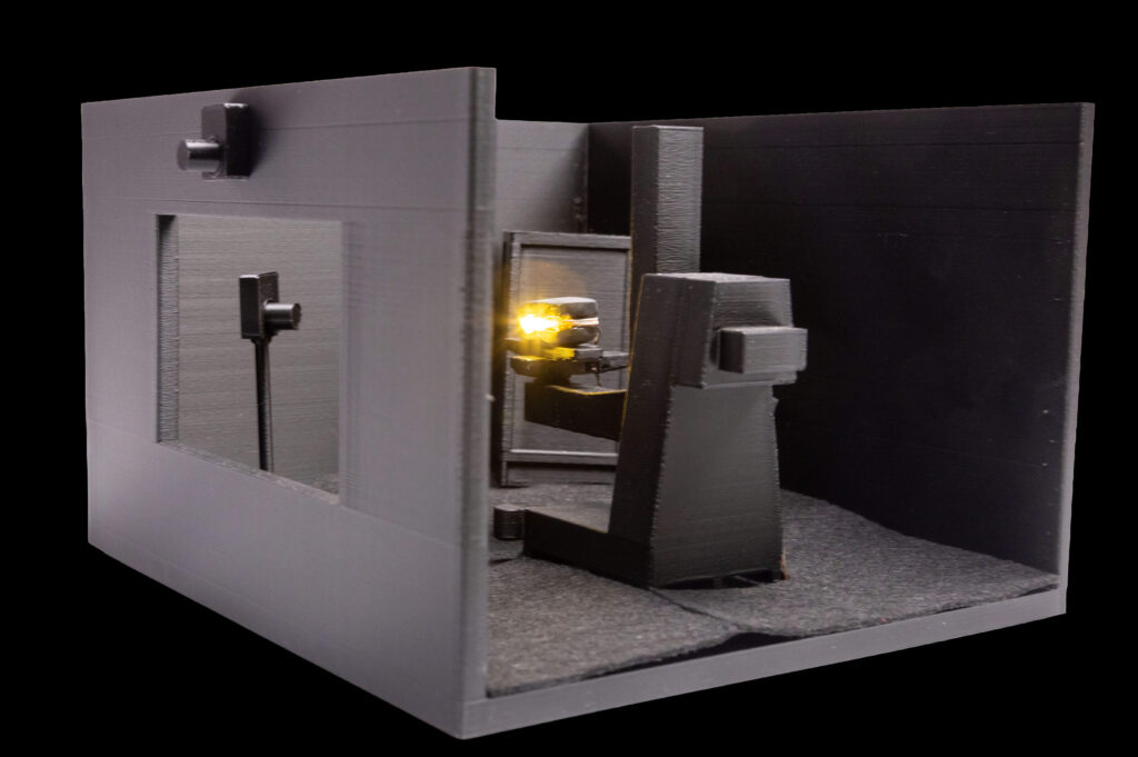 Modell (Detail) zur Veranschaulichung auf Messen eines Lichtmessraumes im Maßstab 1:25